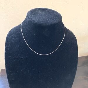 Sterling Silver 15” Choker Necklace. Very dainty chain. Weighs one gram.